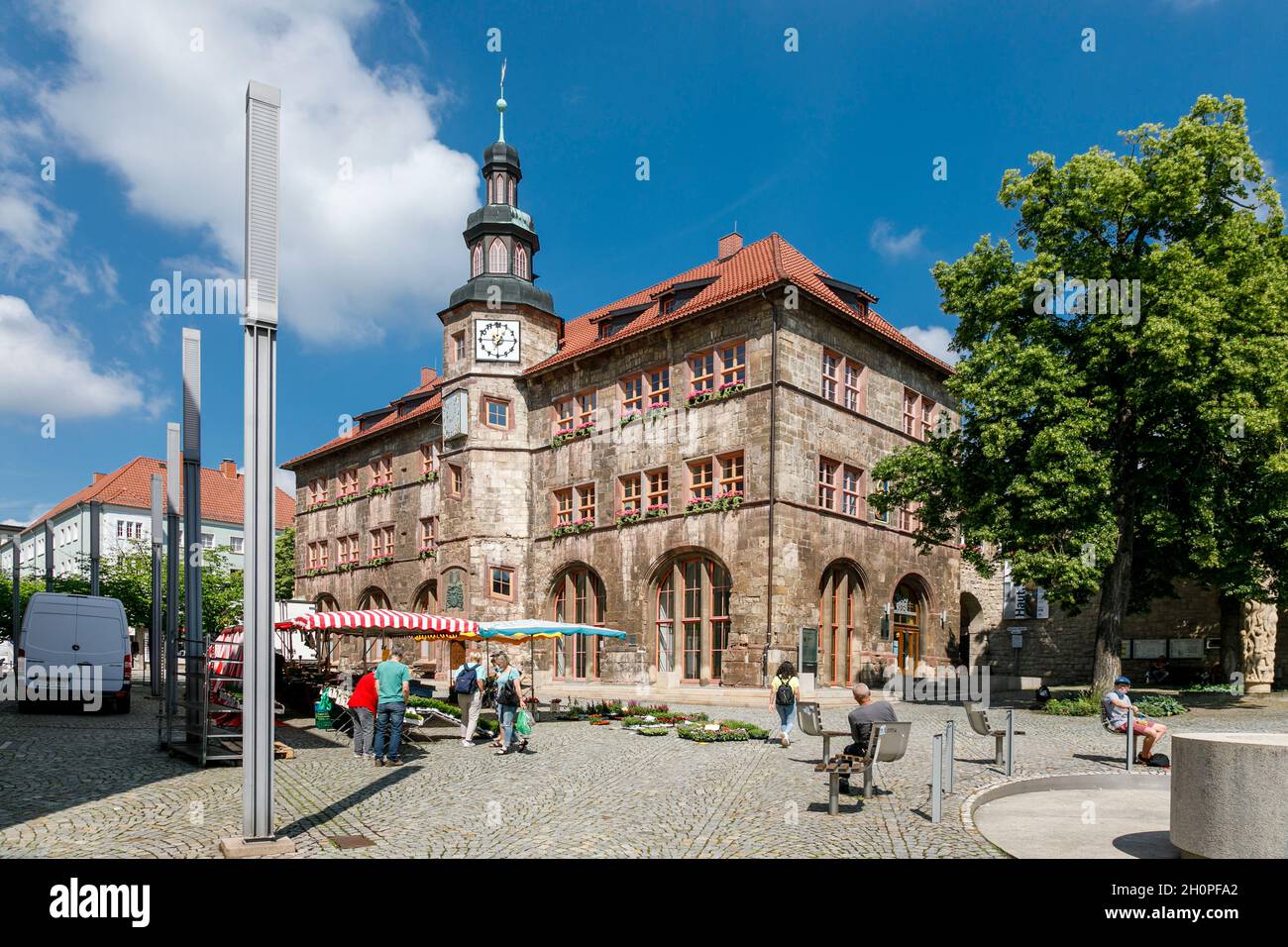 Nordhausener Rathaus auf dem Markt Stockfoto