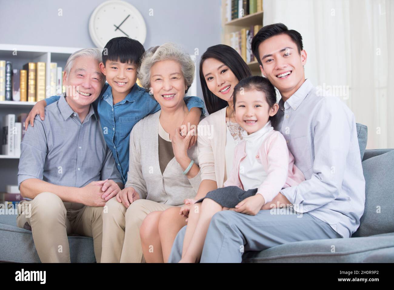 Warmes Familienfoto Stockfoto