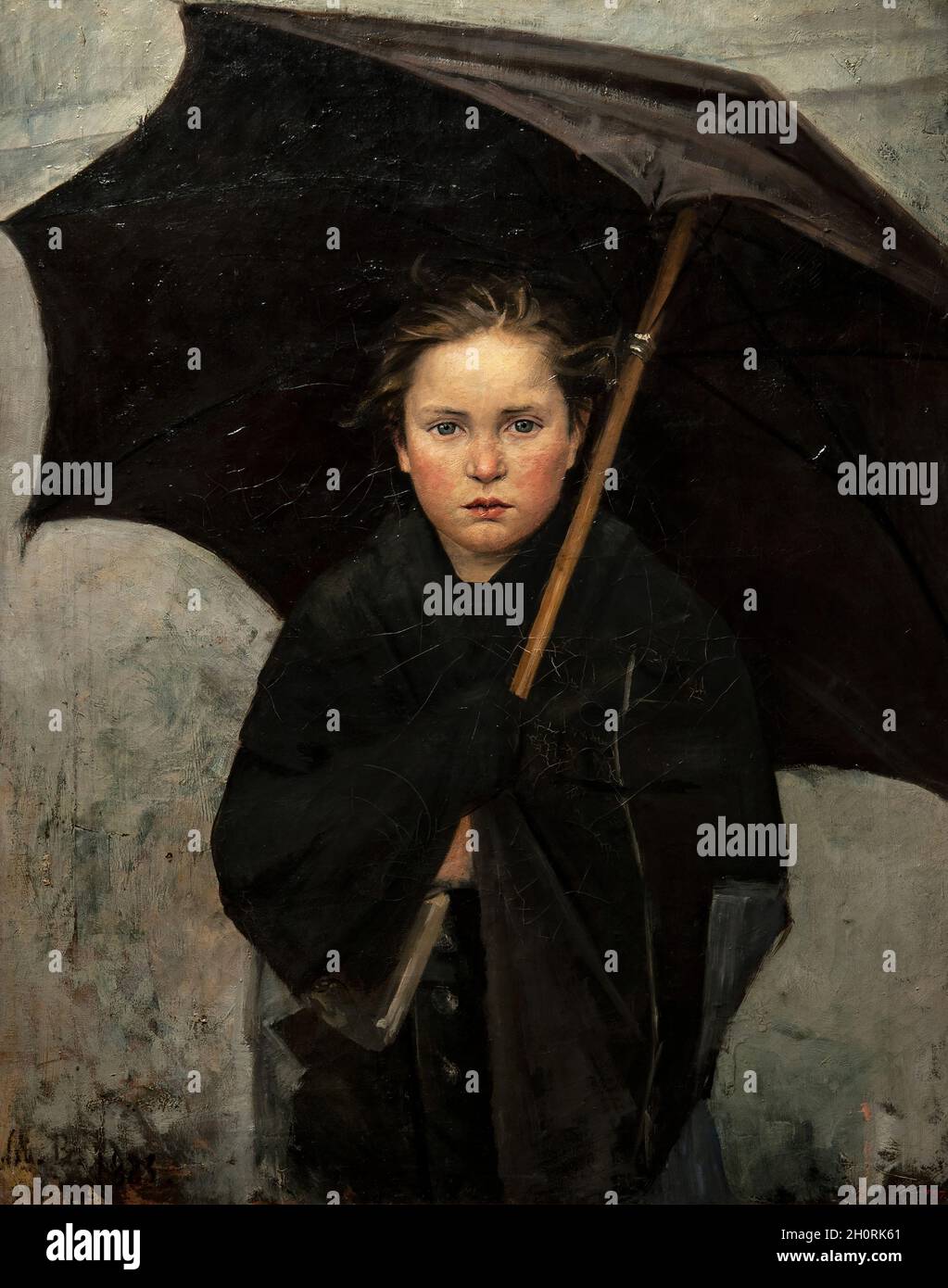 Kunst, Russische Kunst, Marija Kostantinovna Bashkirtseva, 1860 - 1884, Titel der Arbeit, Regenschirm, 1883, Öl auf Leinwand, cm 93 x 74. Stockfoto
