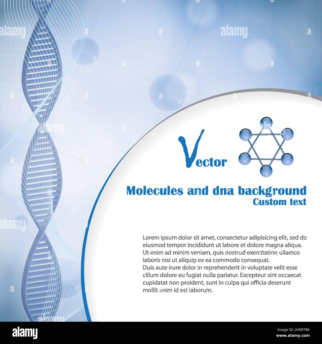 Abstraktes Molekül blauer Hintergrund Stock Vektor