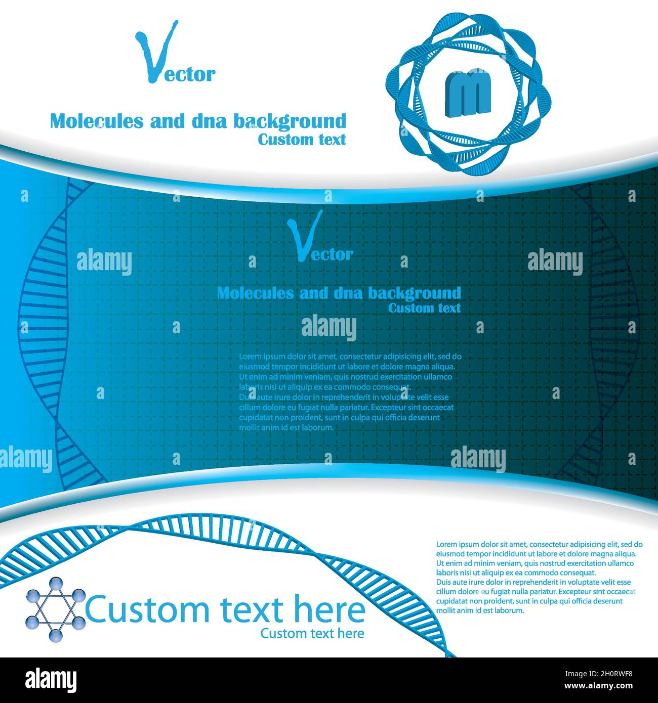 Abstrakter blauer DNA-Hintergrund Stock Vektor