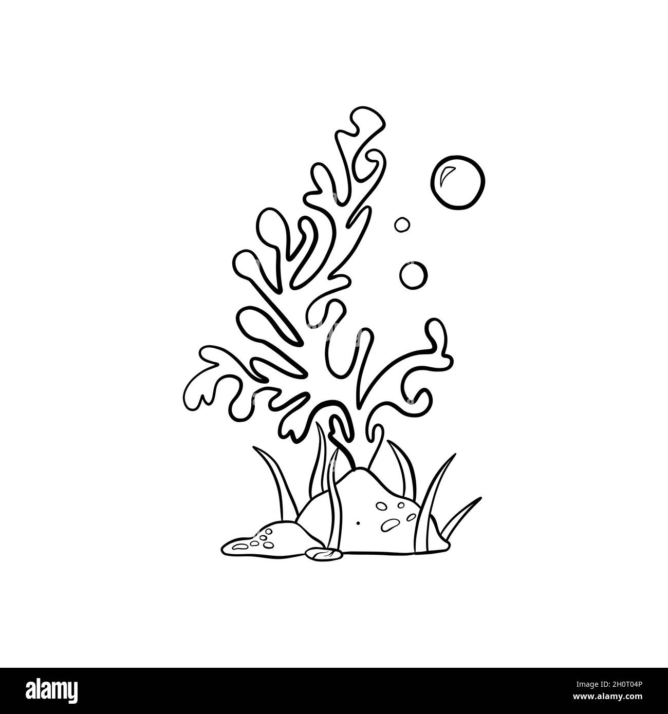 Vektorzeichnung von Algen im Doodle-Stil Stock Vektor