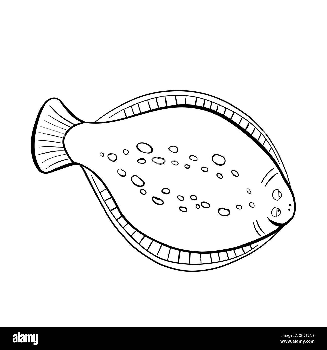 Schwarzer Seeflaschenfisch. Schwarze Kritzelflöze Stock Vektor