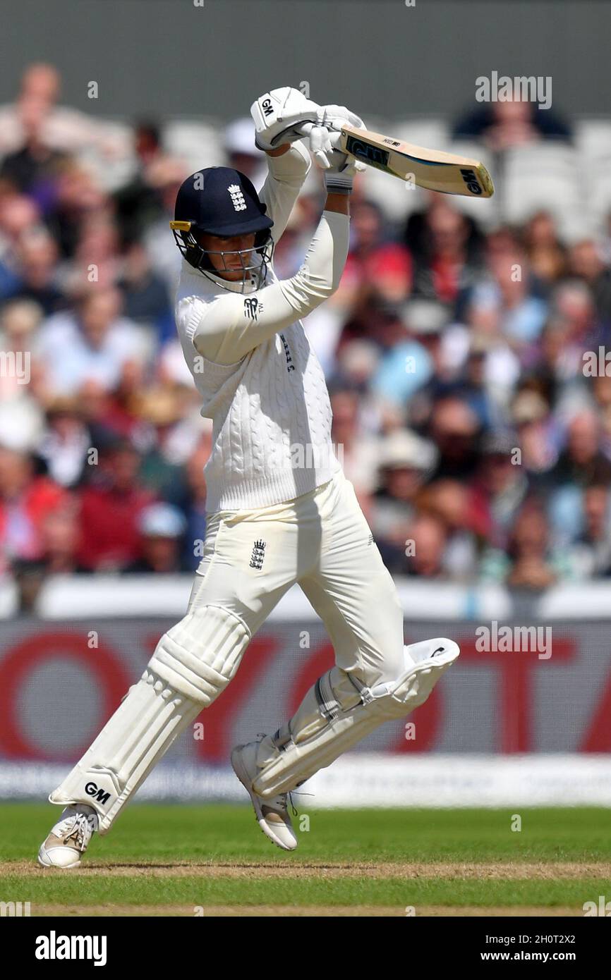 Englands Tom Westley hat beim vierten investierten Test Match zwischen England und Südafrika auf dem Old Trafford Cricket Ground, Manchester, Fledermäuse. Stockfoto