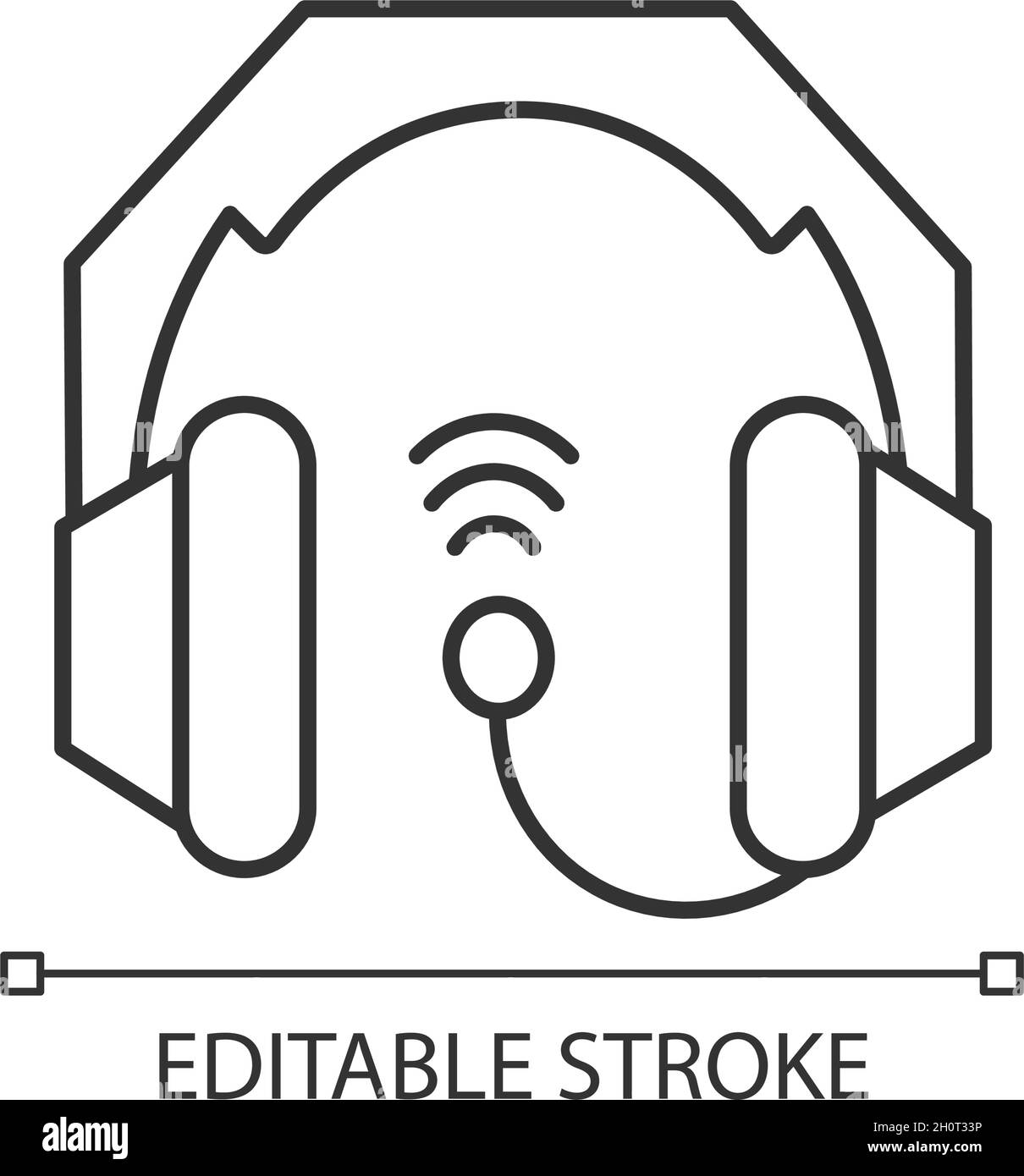 Lineares Gaming-Headset-Symbol Stock Vektor