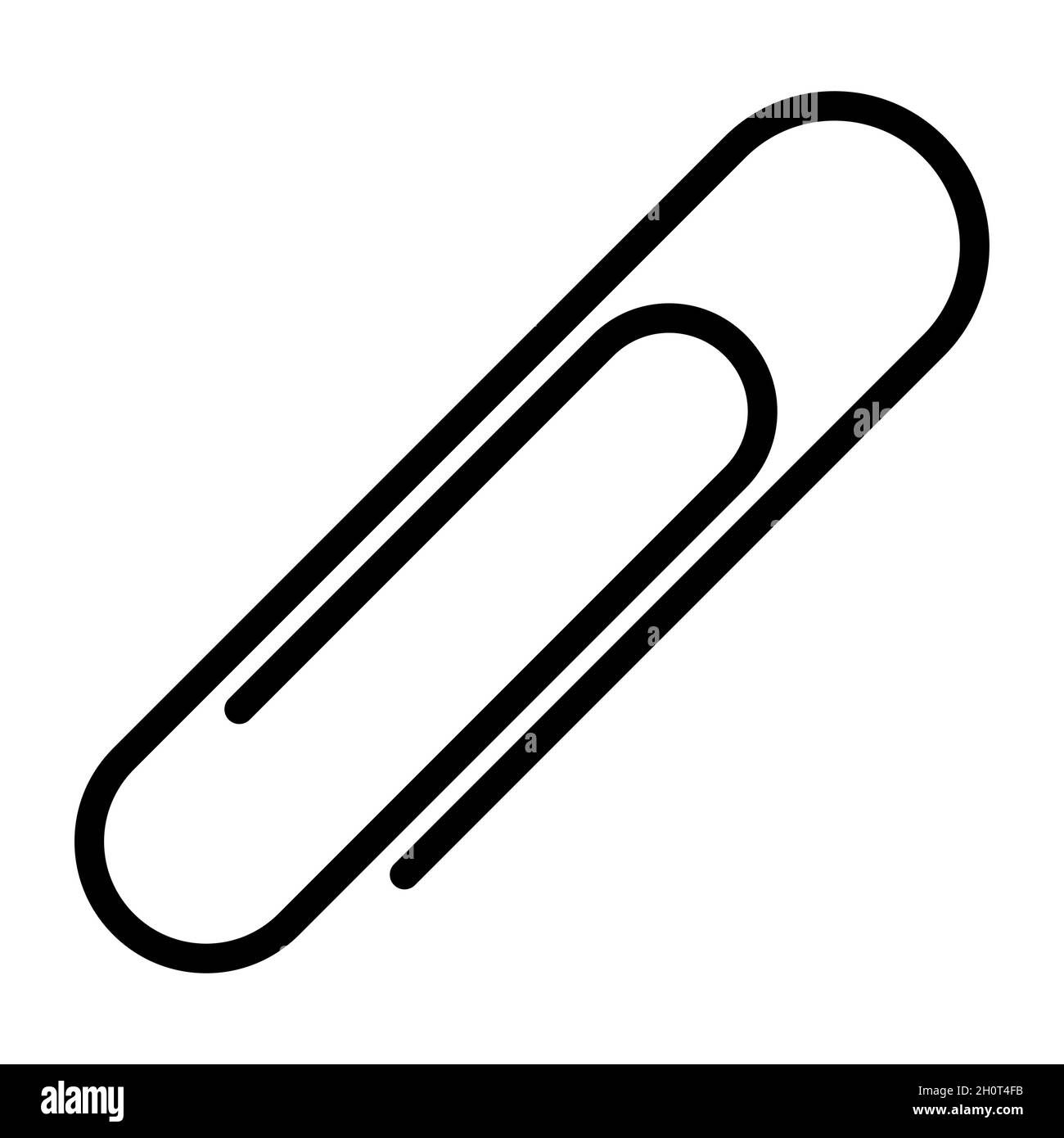 Lineares Symbol. Büroklammer zum Binden von Dokumenten und Papierblättern. Einfacher Schwarz-Weiß-Vektor auf weißem Hintergrund isoliert Stock Vektor