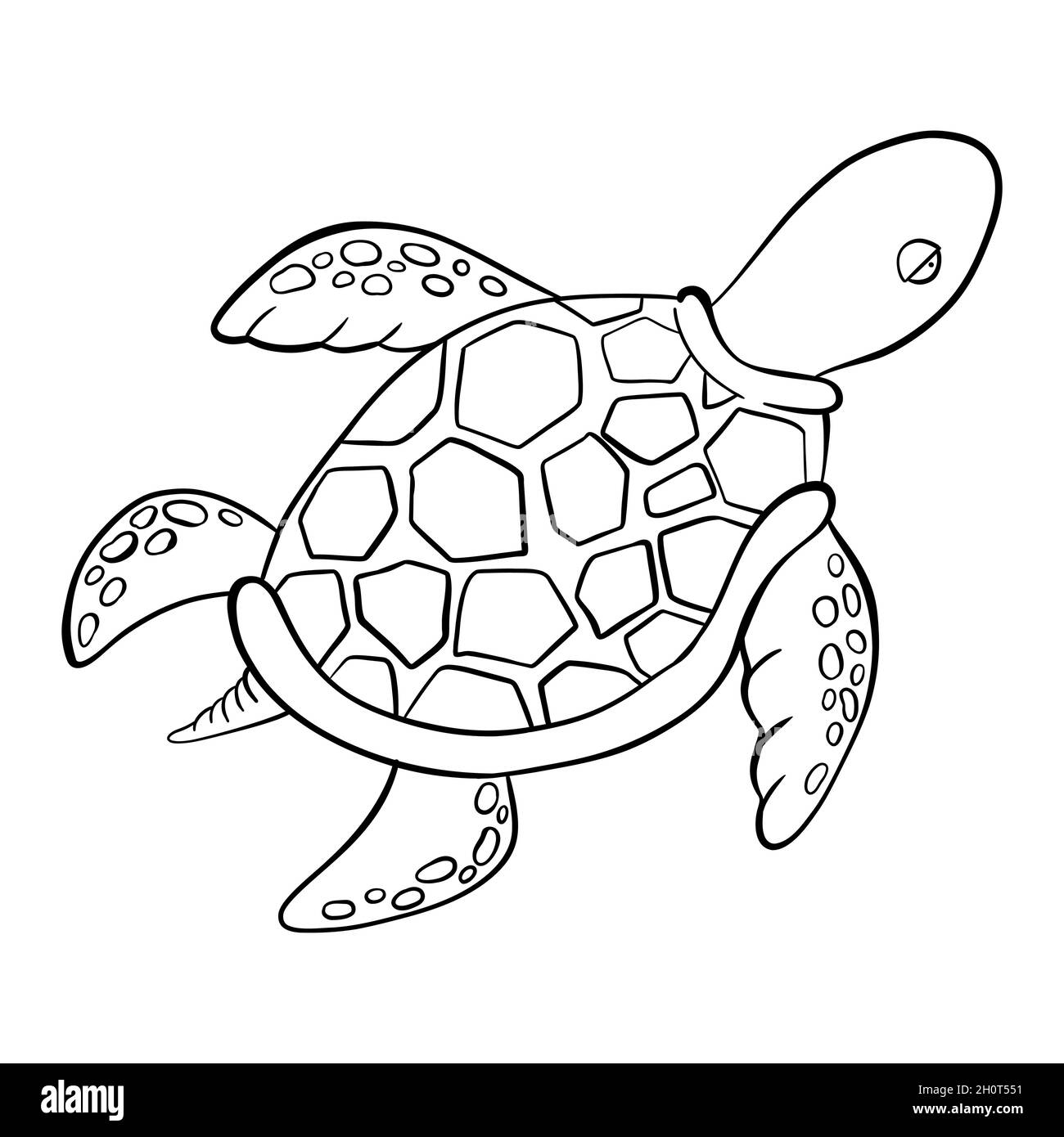 Vektor schwarz skizzieren Cartoon Doodle Meeresschildkröten. Stock Vektor