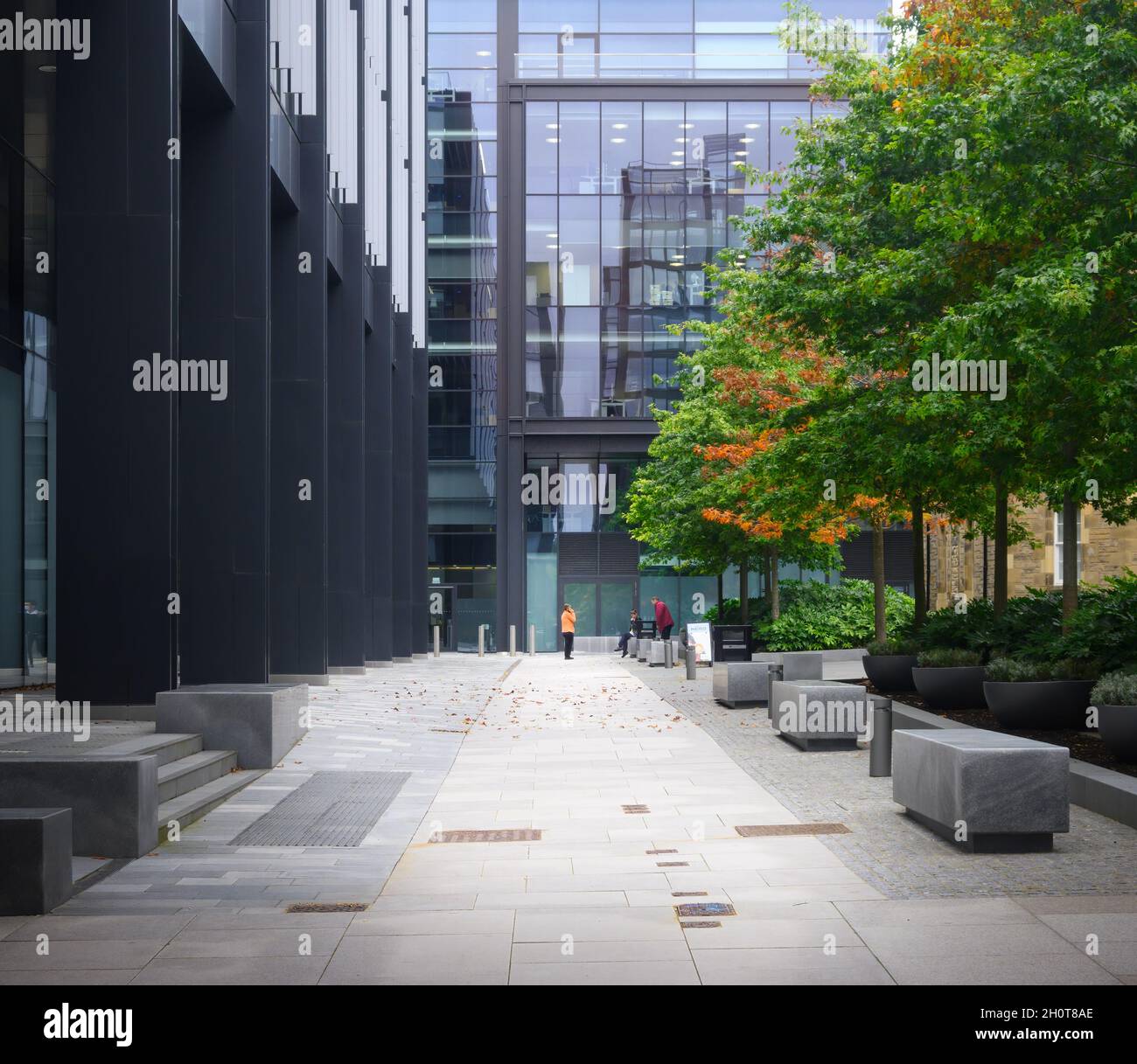 Edinburgh, Schottland, Großbritannien: Quartermile Housing and Business Development von Foster + Partners im Herbst Stockfoto
