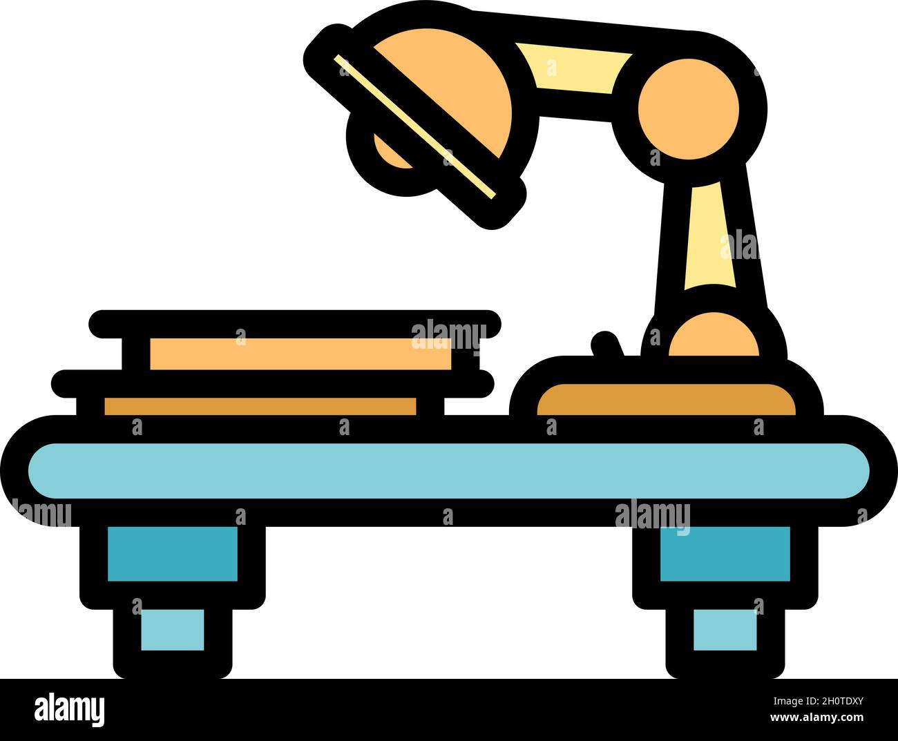 Ergonomisches Tischsymbol. Kontur ergonomische Tabelle Vektor Symbol Farbe flach isoliert Stock Vektor