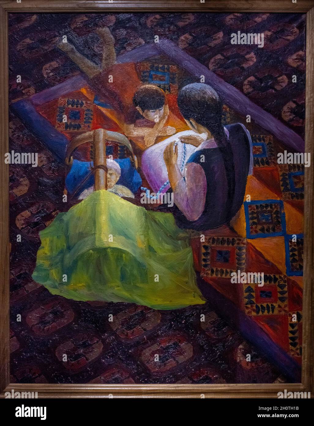 A. Berjanov, Ketten für Tochter, 1978, Öl auf Leinwand, Nukus Museum of Art (Savitsky Museum), Nukus, Karakalpakstan, Usbekistan Stockfoto