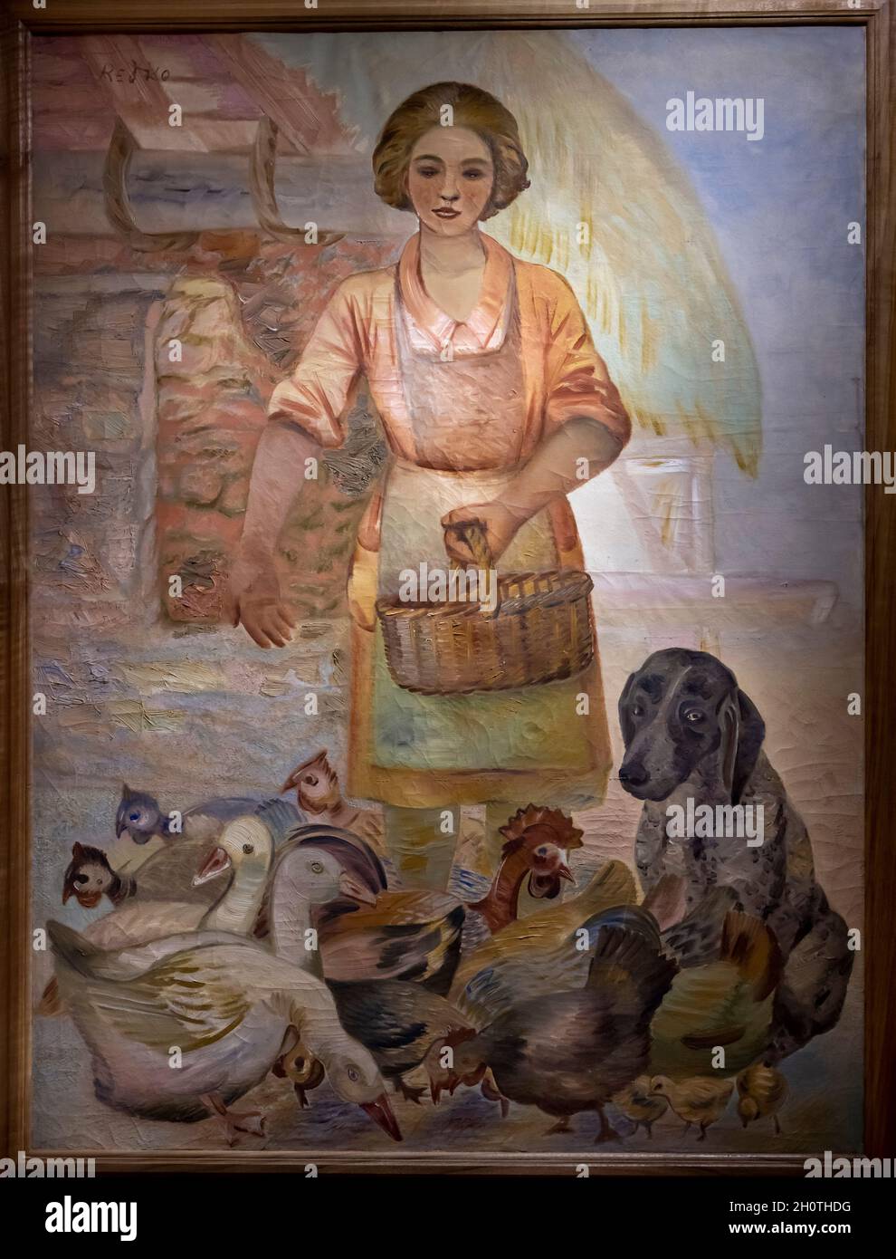 K. N. Redko, Morning on a Farm, 1933, Öl auf Leinwand, Nukus Museum of Art (Savitsky Museum), Nukus, Karakalpakstan, Usbekistan Stockfoto