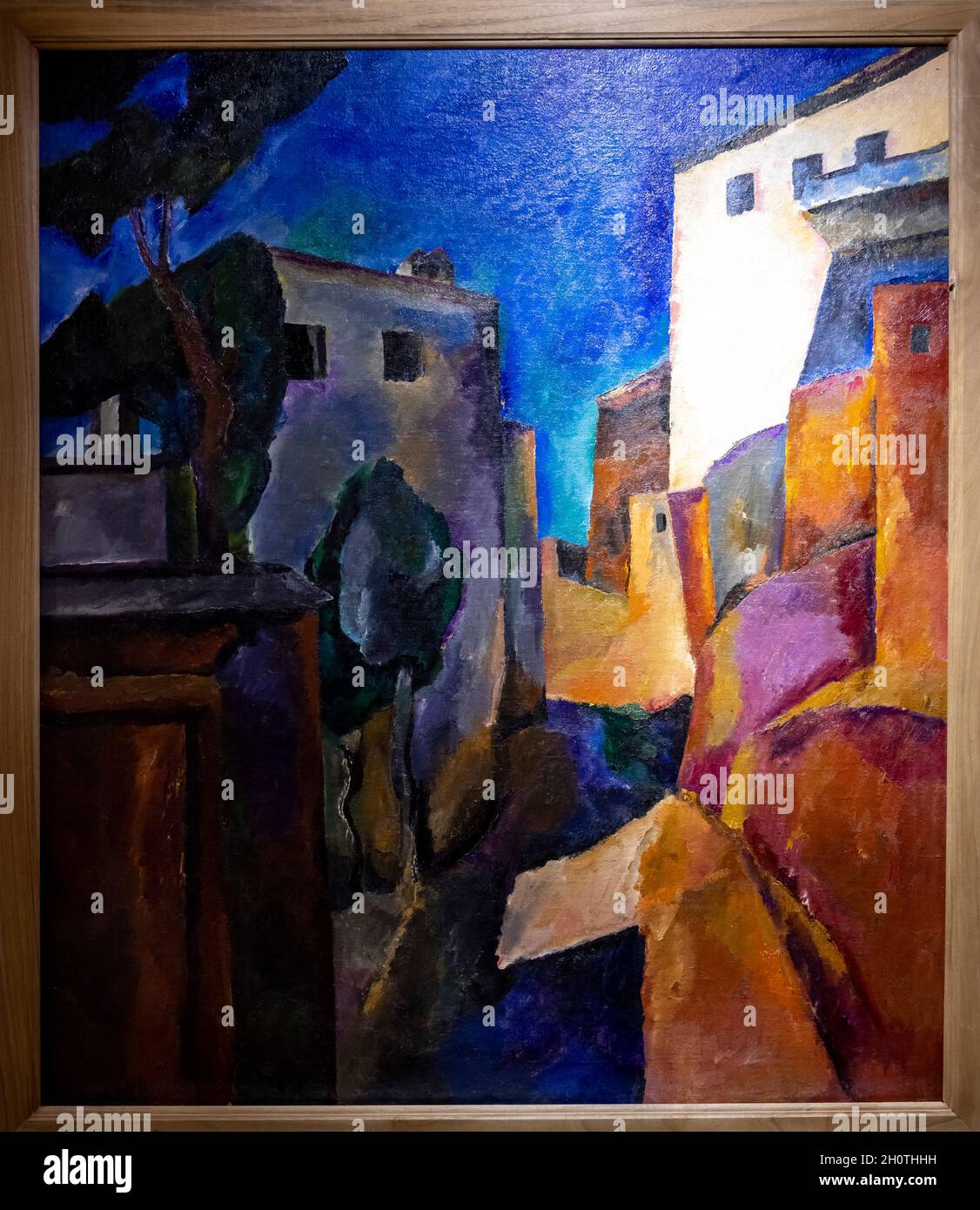 V. V. Rozhdenskiy, Hauswand, Öl auf Leinwand, Nukus-Kunstmuseum (Savitsky-Museum), Nukus, Karakalpakstan, Usbekistan Stockfoto