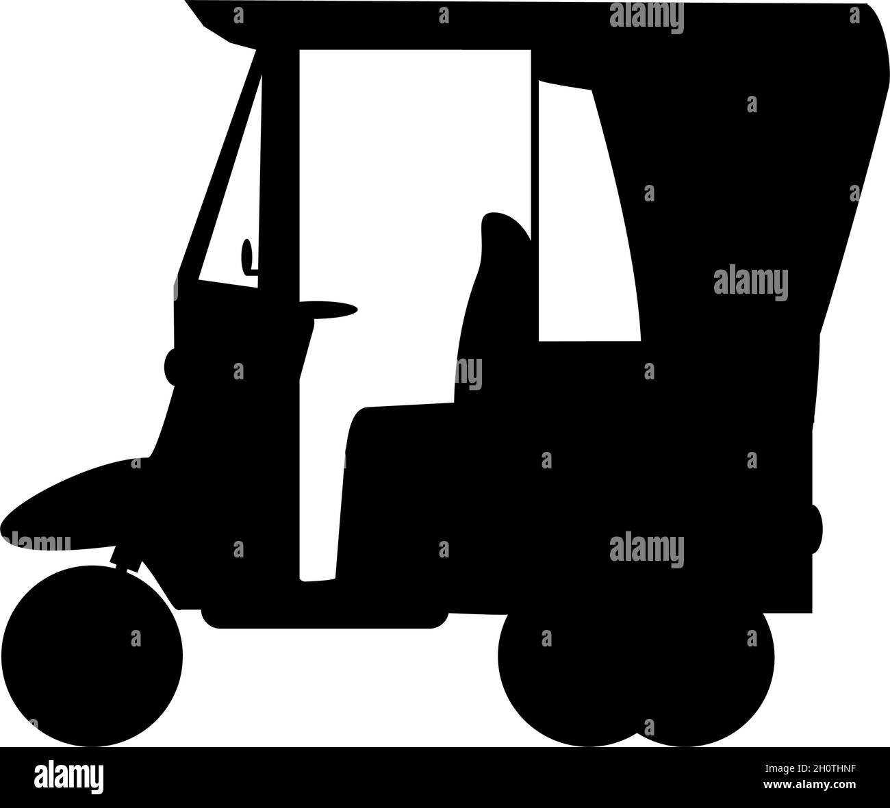 Silhouette Auto Rikscha Tuk Tuk. Taxi Stock Vektor