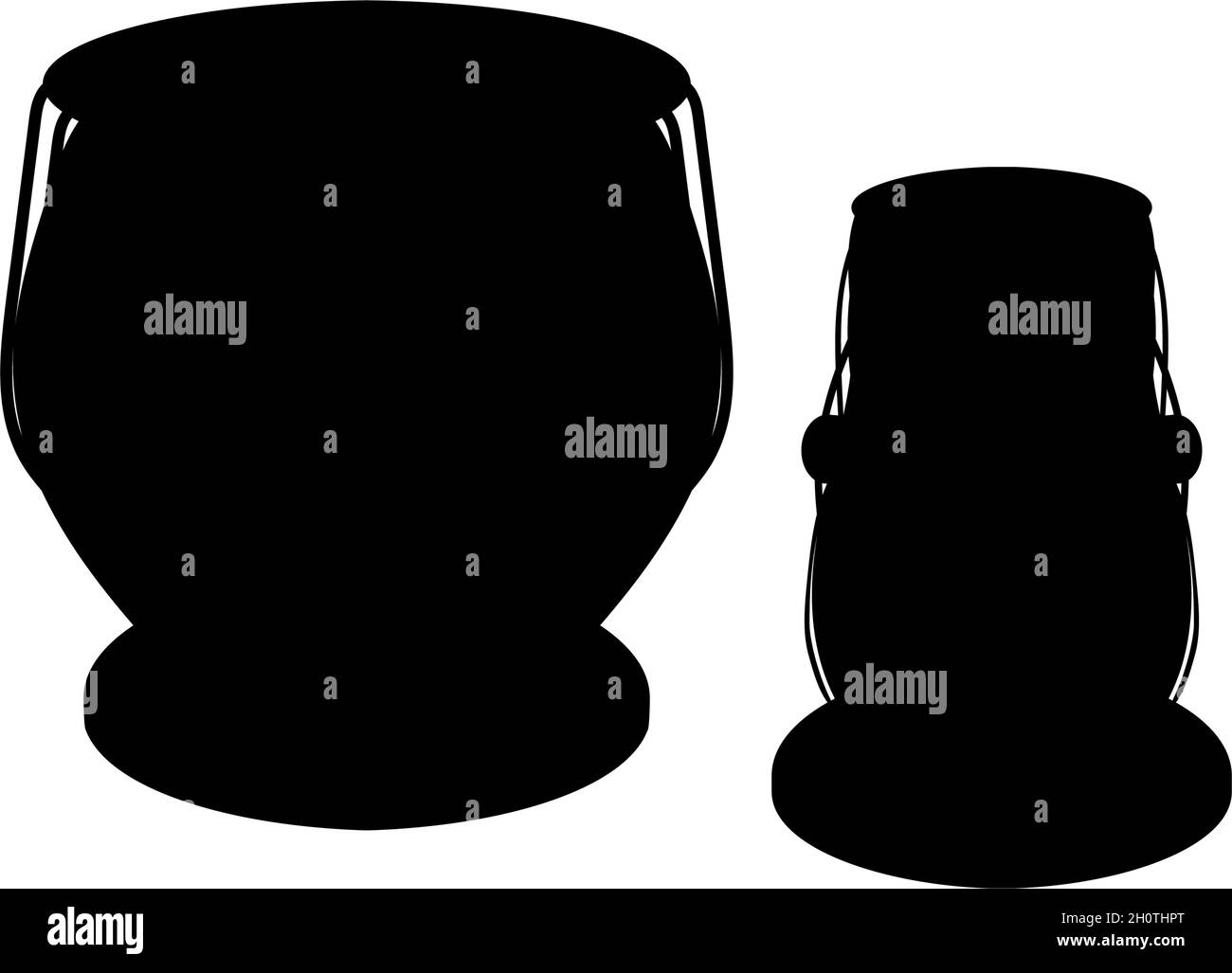 Silhouette traditionelle indische Tabla Trommeln. Tischmusikinstrument Stock Vektor