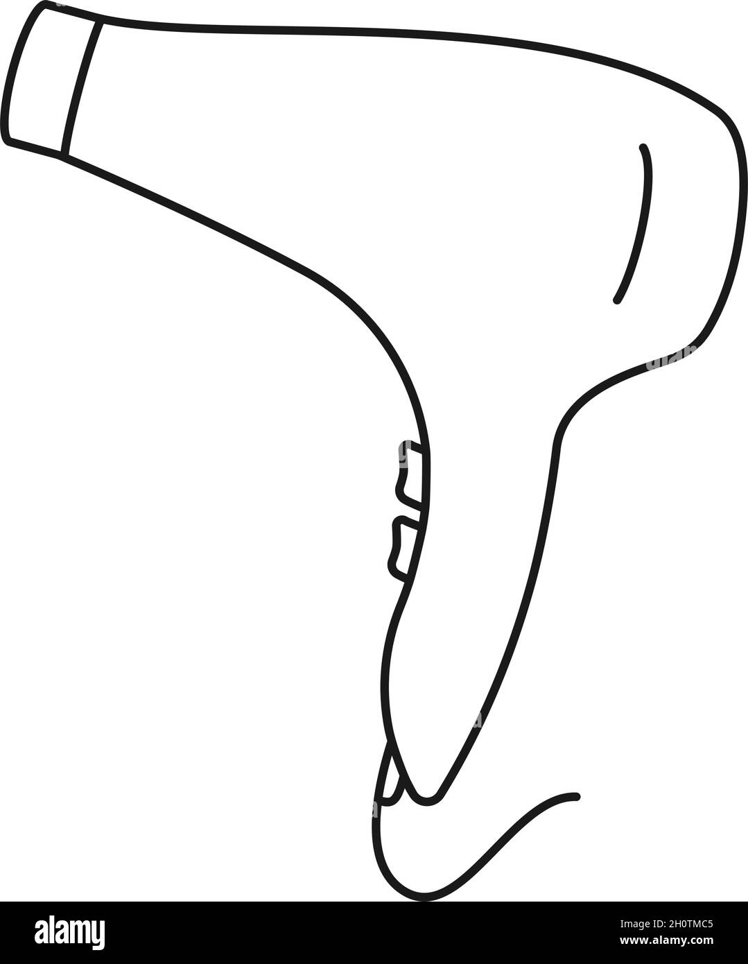 Haartrockner oder Haartrockner für den Friseursalon Föhnen in Kontur Vektor-Symbol Stock Vektor
