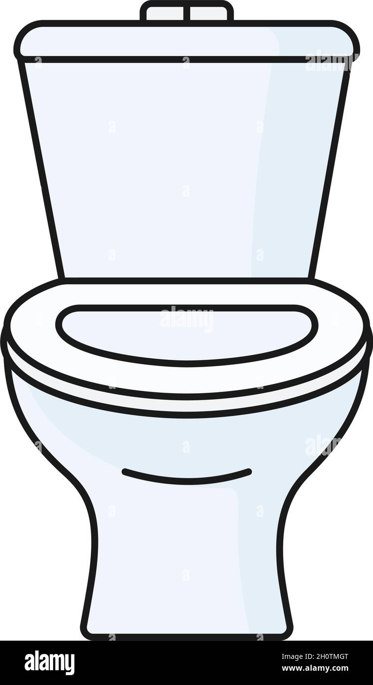 WC-Sitz im Badezimmer und Toilettenschüssel in weißem Vektor-Symbol Stock Vektor