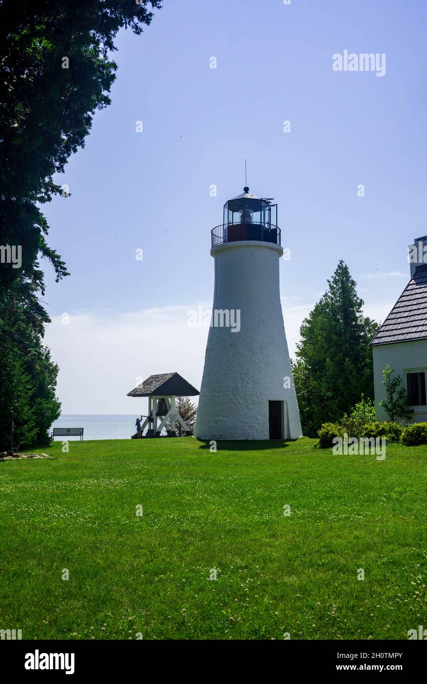 Old Presque Isle Lighthouse in einem öffentlichen Park gelegen Stockfoto