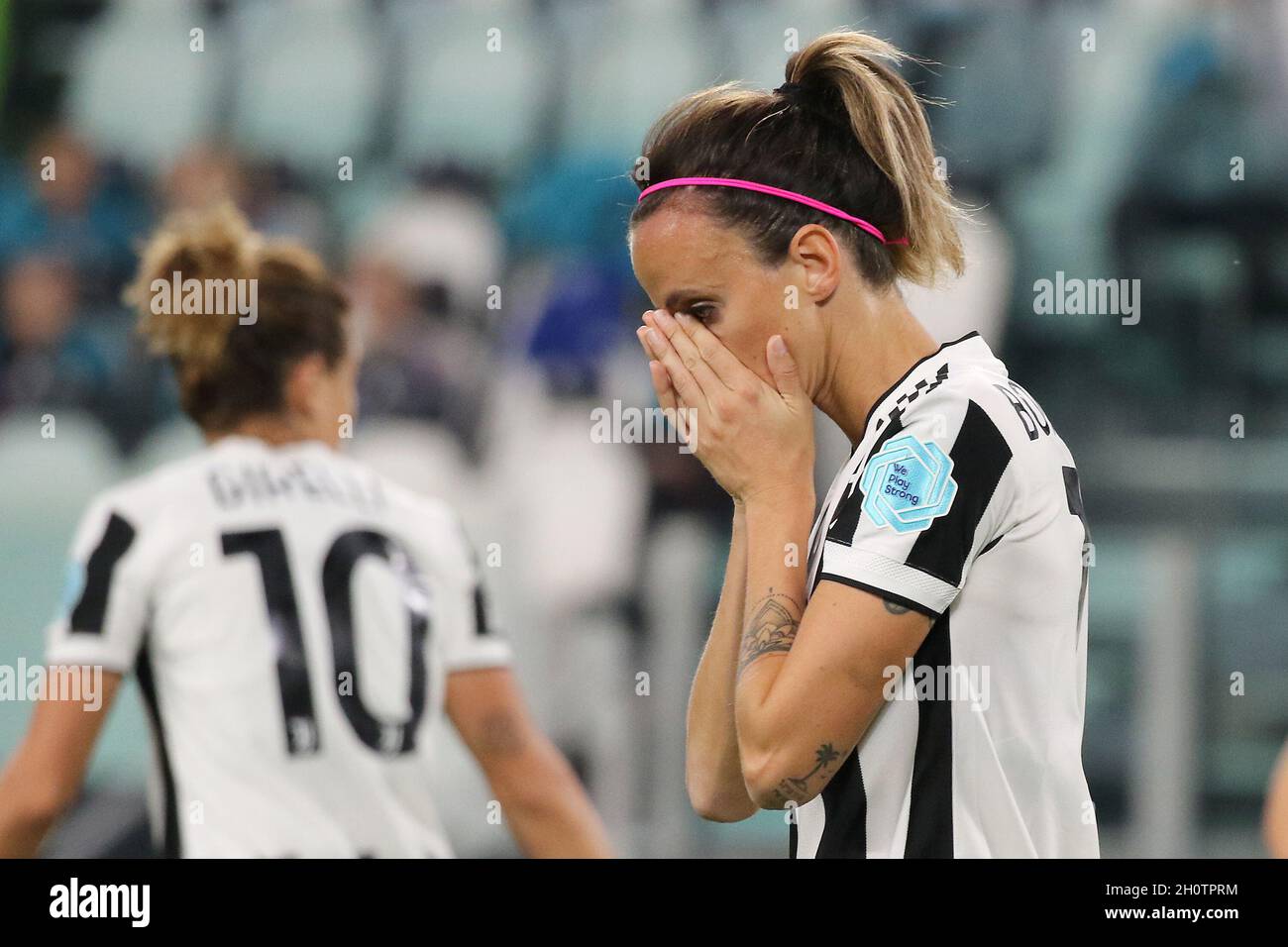 Turin, Italien. Oktober 2021. Barbara Bonansea (Juventus FC Women) während Juventus FC vs Chelsea, UEFA Champions League Women Football match in Turin, Italien, Oktober 13 2021 Quelle: Independent Photo Agency/Alamy Live News Stockfoto