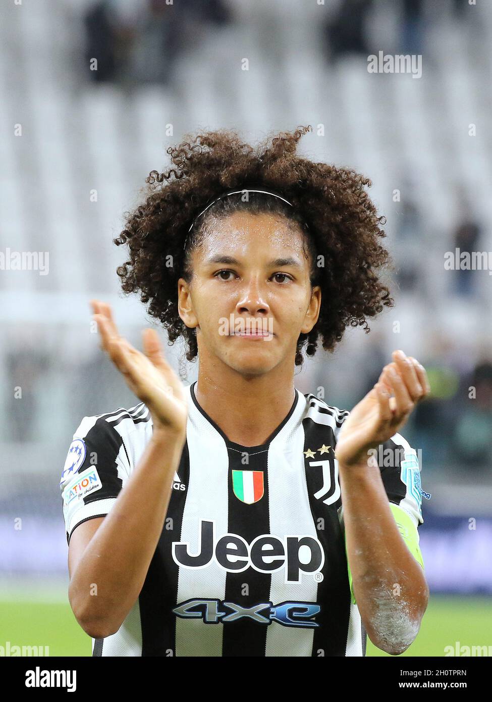 Turin, Italien. Oktober 2021. Sara Gama (Juventus FC Women) während Juventus FC vs Chelsea, UEFA Champions League Women Football match in Turin, Italien, Oktober 13 2021 Quelle: Independent Photo Agency/Alamy Live News Stockfoto