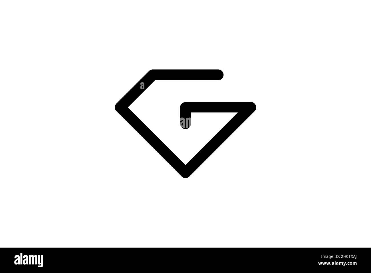 Buchstabe G Logo Diamant Form. Linie Kunst Design Konzept Vorlage. Auf weißem Hintergrund. Stock Vektor