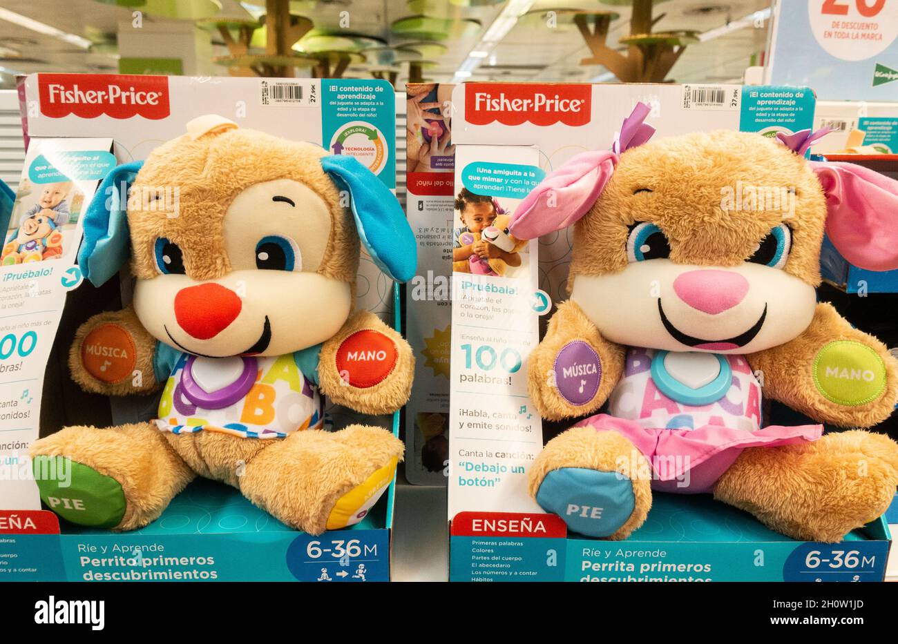 Fisher Price Spielzeug im Spielwarenladen Stockfoto