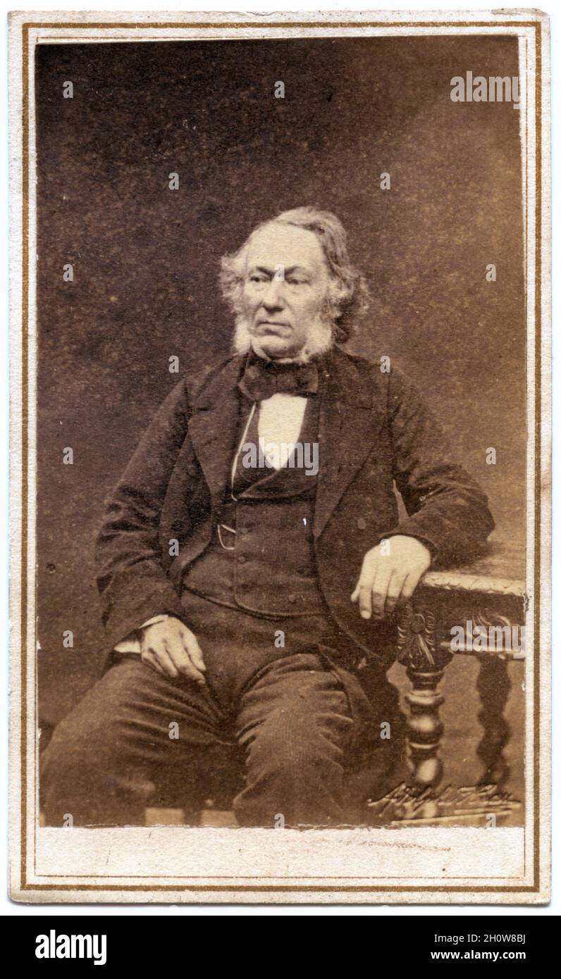 Porträt des britischen Politikers und Fabrikanten Richard Cobden (1804 - 1865), 1863. Fotografie von Adolphe Paul Auguste Beau (1828 - 1910) Stockfoto