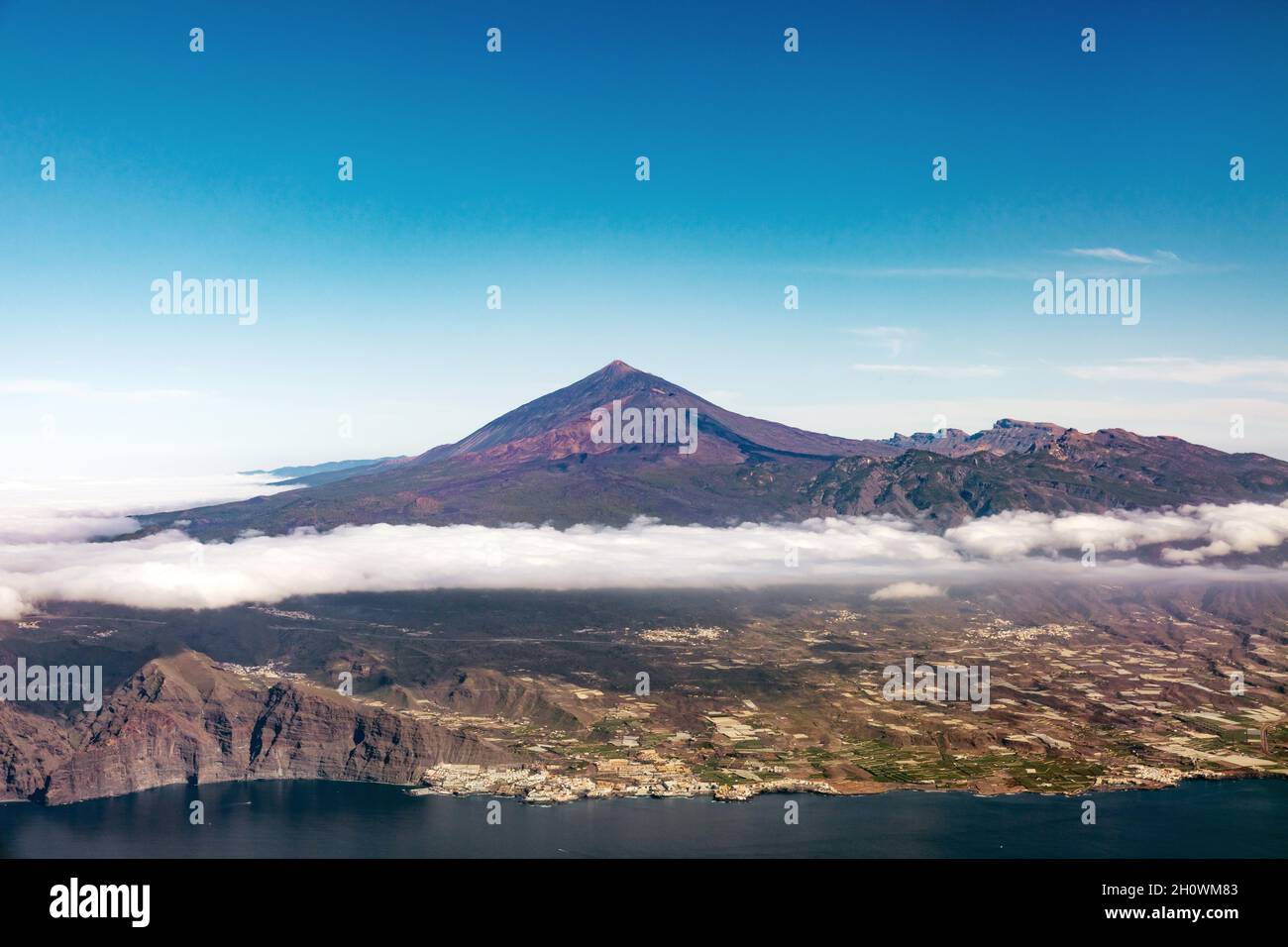 Vulkan Teide auf Teneriffa, Luftaufnahme Stockfoto