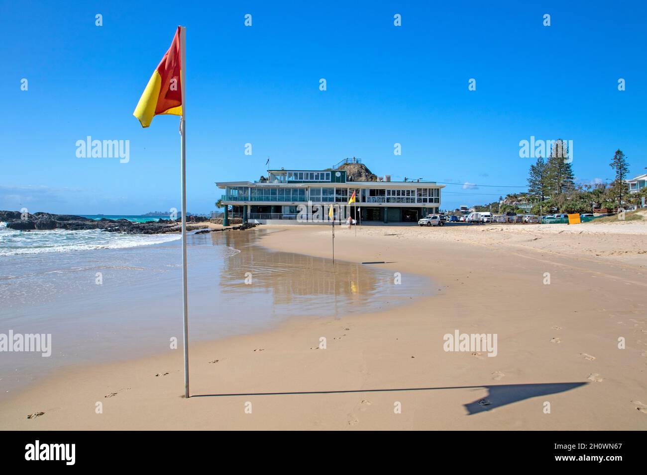 Currumbin Beach und Surf Club Stockfoto