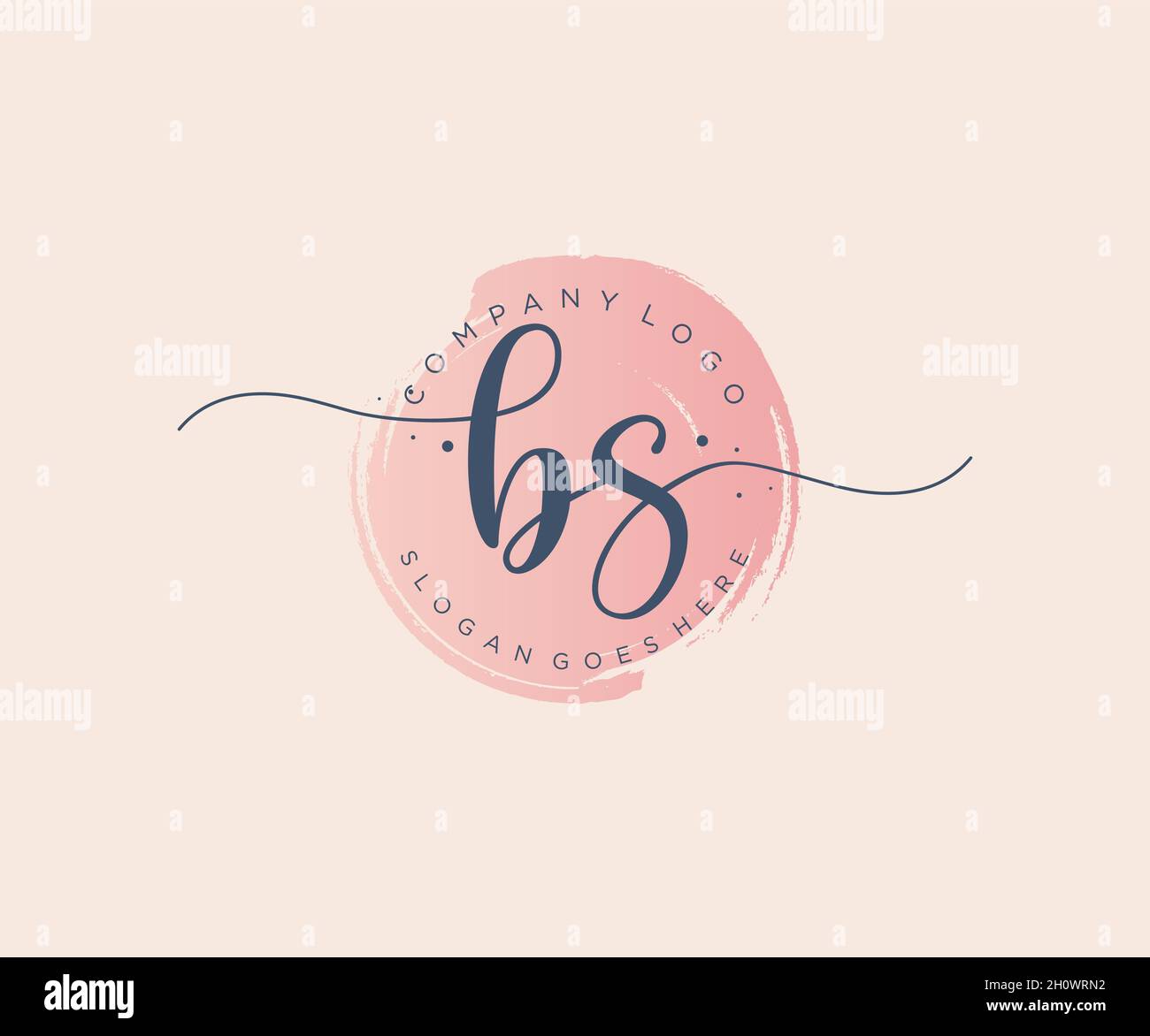 BS feminines Logo. Verwendbar für Natur, Salon, Spa, Kosmetik und Beauty Logos. Flaches Vektor-Logo-Design-Template-Element. Stock Vektor