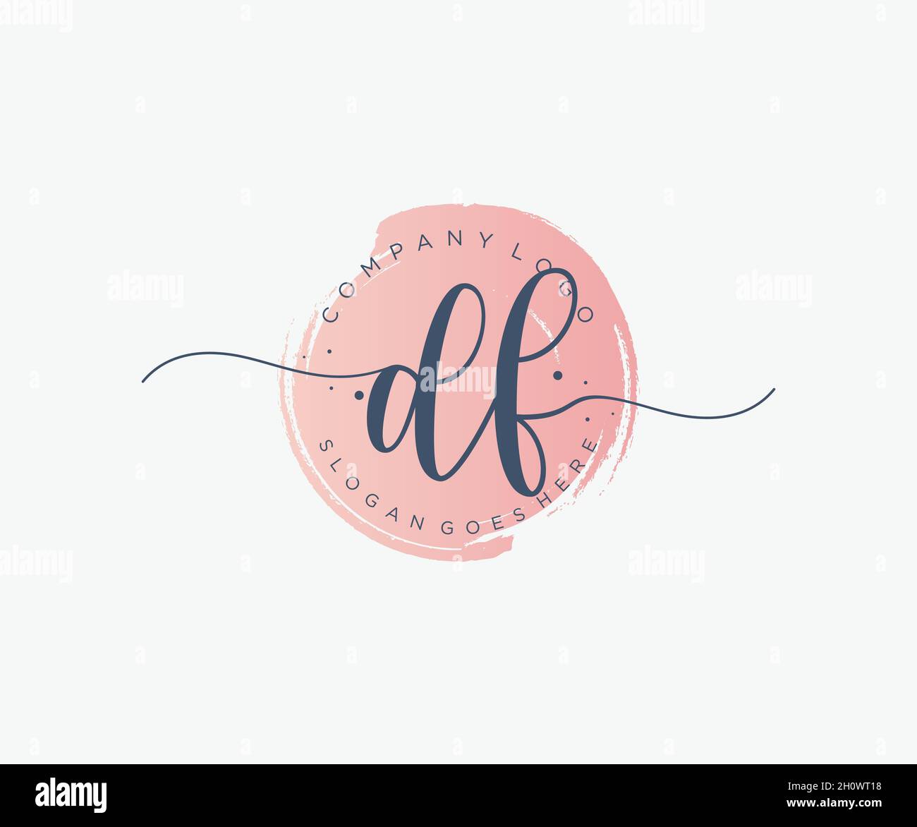 Feminines DF-Logo. Verwendbar für Natur, Salon, Spa, Kosmetik und Beauty Logos. Flaches Vektor-Logo-Design-Template-Element. Stock Vektor