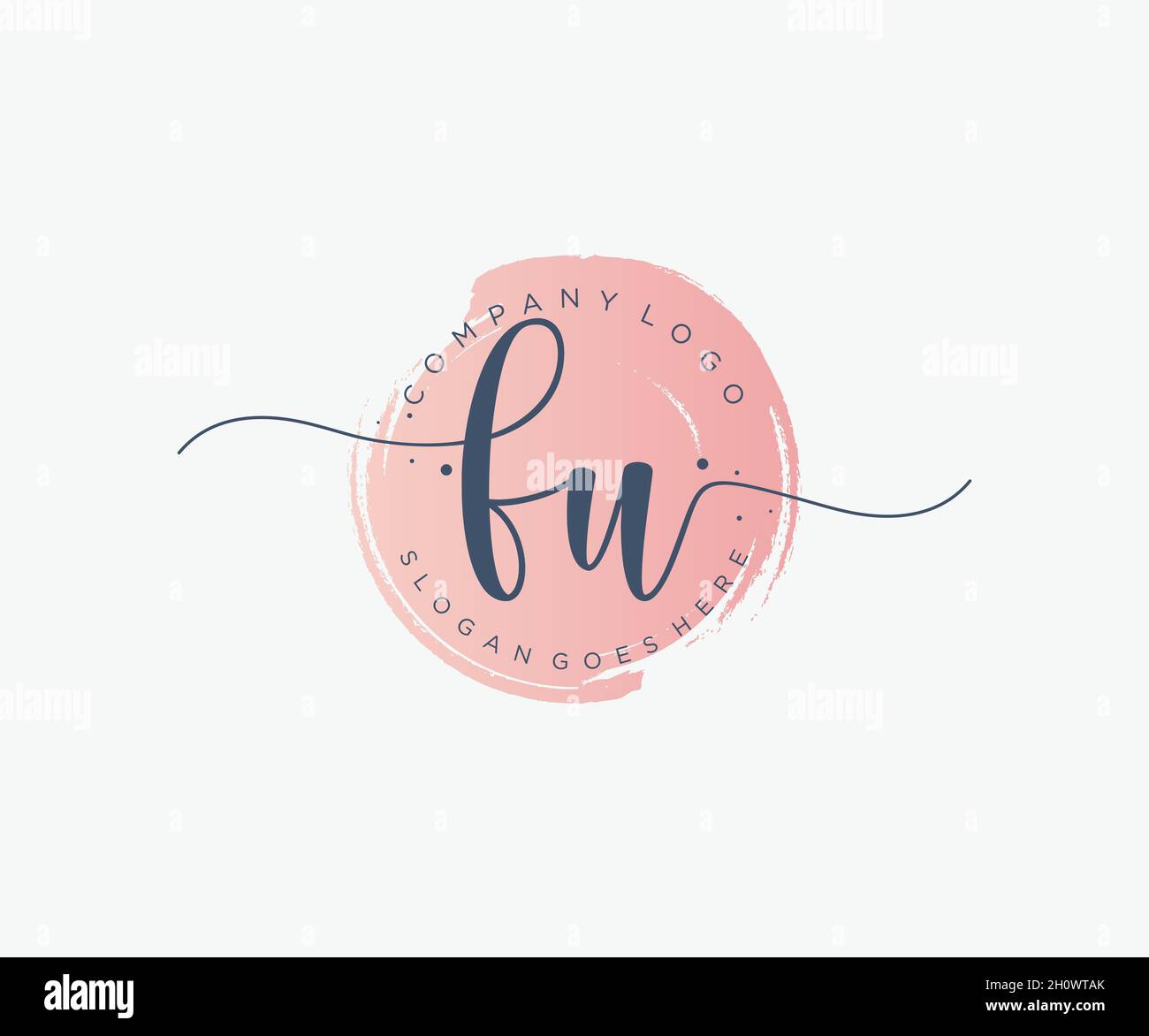 FEMININES Fu-Logo. Verwendbar für Natur, Salon, Spa, Kosmetik und Beauty Logos. Flaches Vektor-Logo-Design-Template-Element. Stock Vektor
