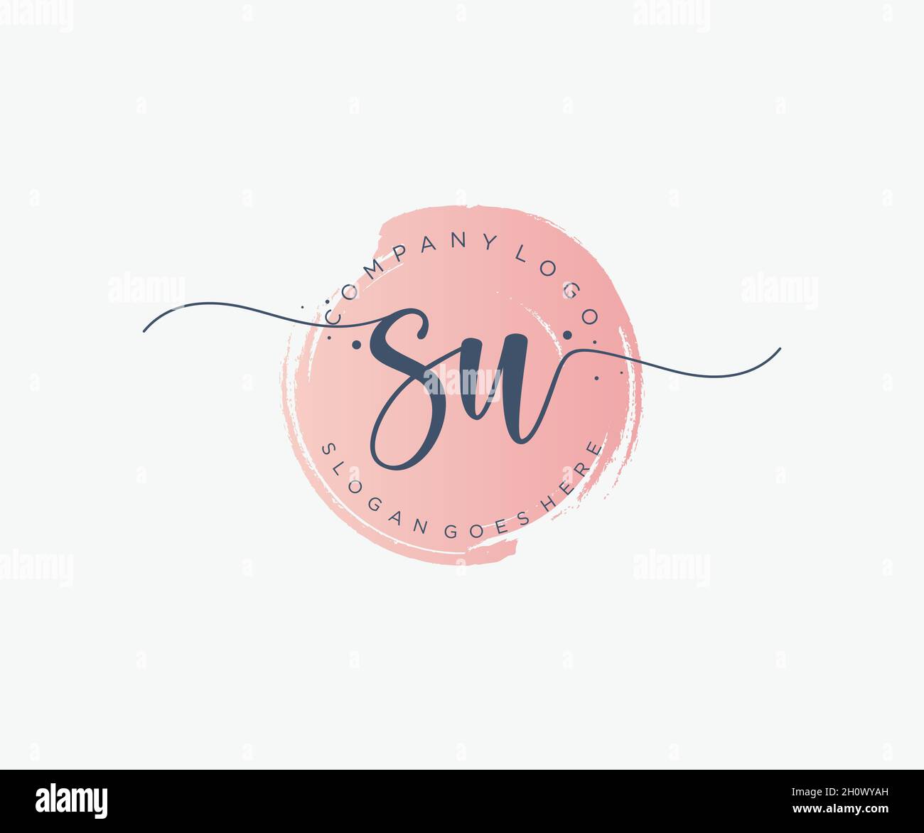 SU feminines Logo. Verwendbar für Natur, Salon, Spa, Kosmetik und Beauty Logos. Flaches Vektor-Logo-Design-Template-Element. Stock Vektor