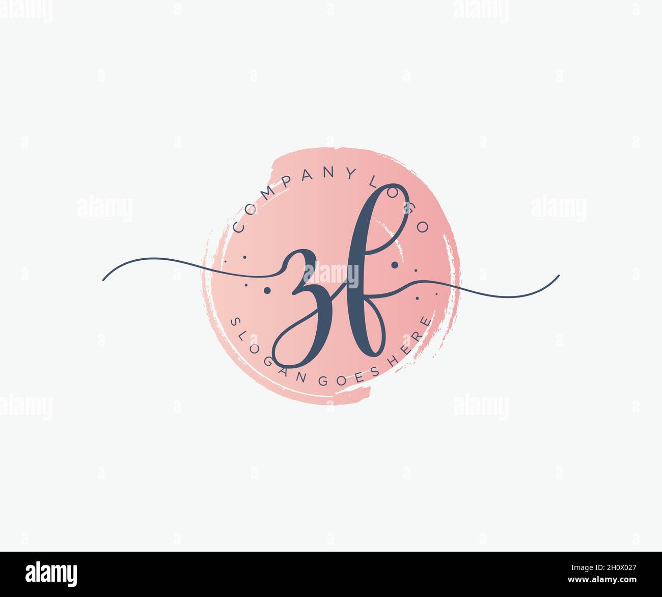 ZF feminines Logo. Verwendbar für Natur, Salon, Spa, Kosmetik und Beauty Logos. Flaches Vektor-Logo-Design-Template-Element. Stock Vektor