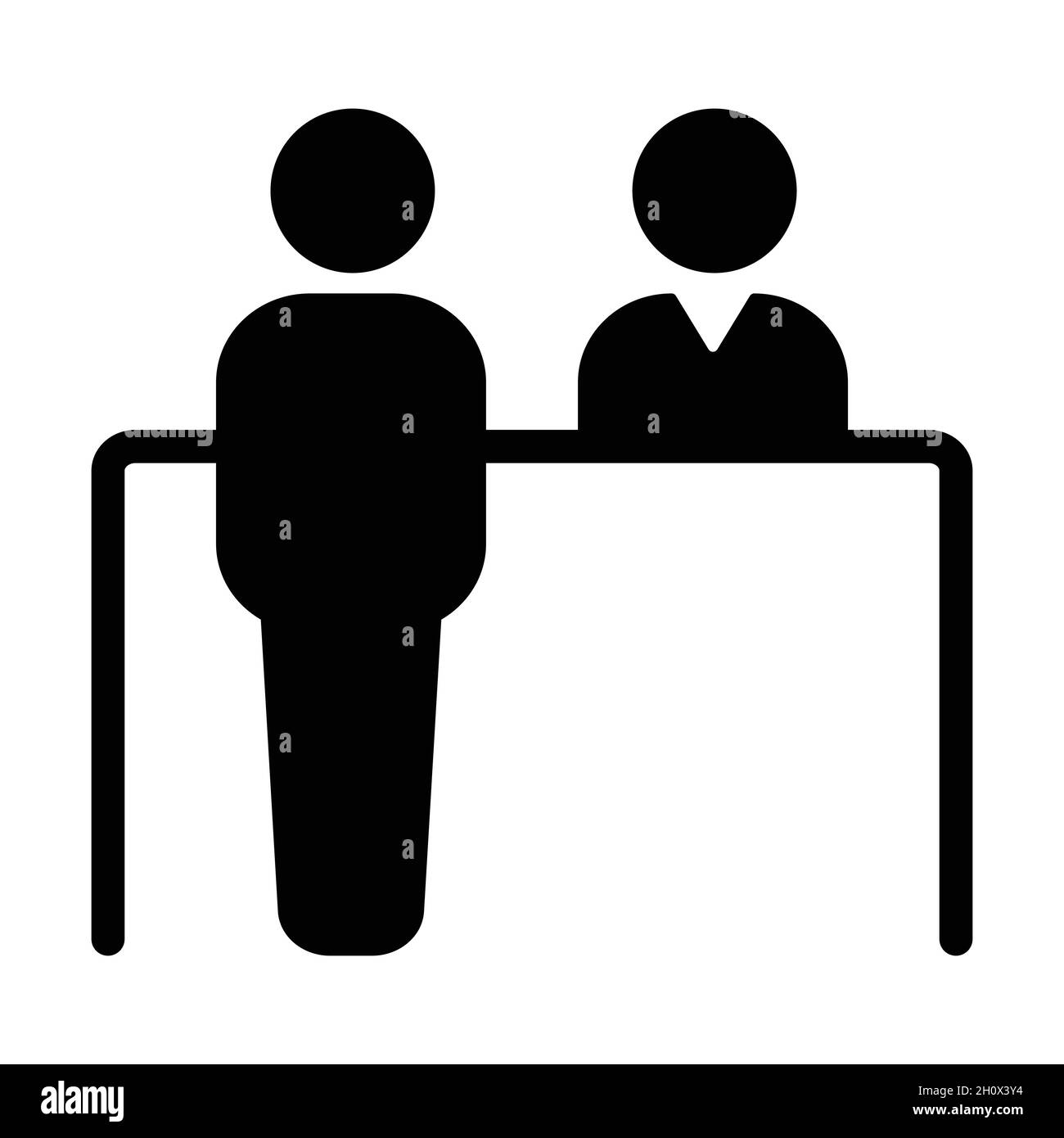 Symbolvektor für den Kundenservice-Desk. Empfangssymbol für Grafikdesign, Logo, Website, Social Media, mobile App, UI Stock Vektor