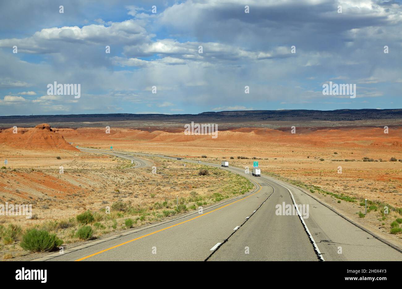 Travelling Salt Wash, Utah Stockfoto