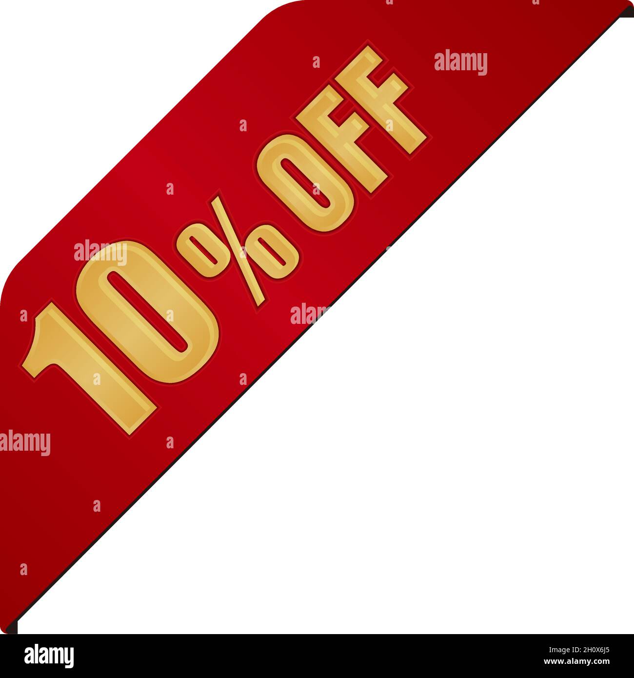 10% Rabatt Symbol Illustration für E-Commerce-Website etc. ( Ecke Band ) Stock Vektor