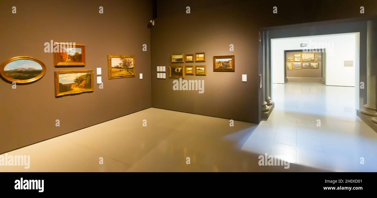 Gemäldeausstellung im Nationalmuseum der katalanischen bildenden Kunst Stockfoto