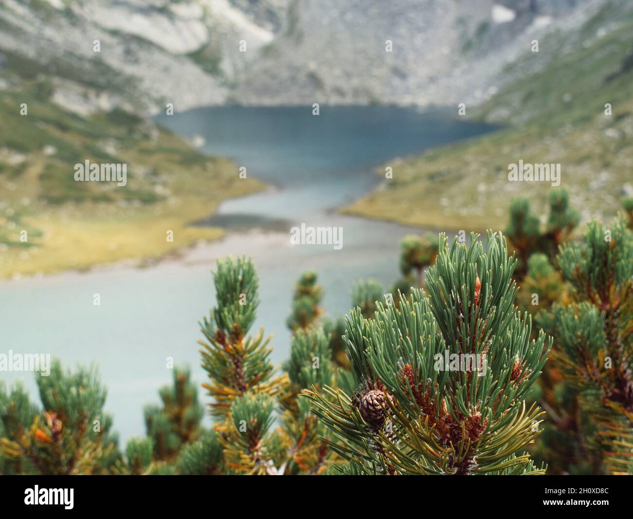 Die sieben Rila Seen sind eine Gruppe von Gletscherseen im Rila-Gebirge, die von Touristen am meisten besucht wird. Stockfoto