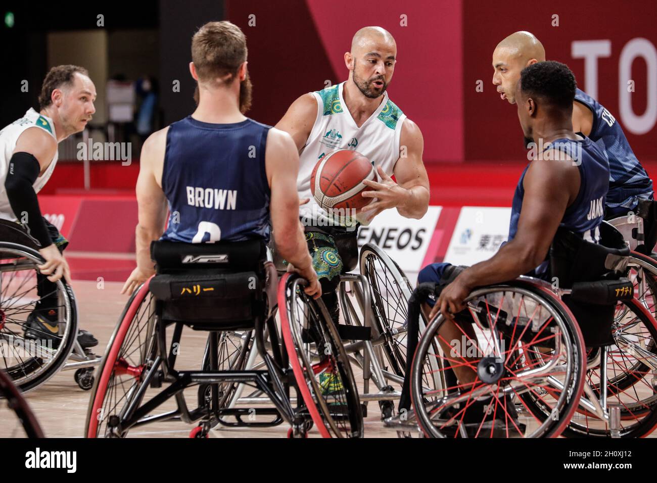 Tokio, Japan, 30. August 2021, Paralympische Spiele 2020 in Tokio, Rollstuhlbasketball für Männer. Australien und Großbritannien. 9 KNOWLES Tristan Stockfoto