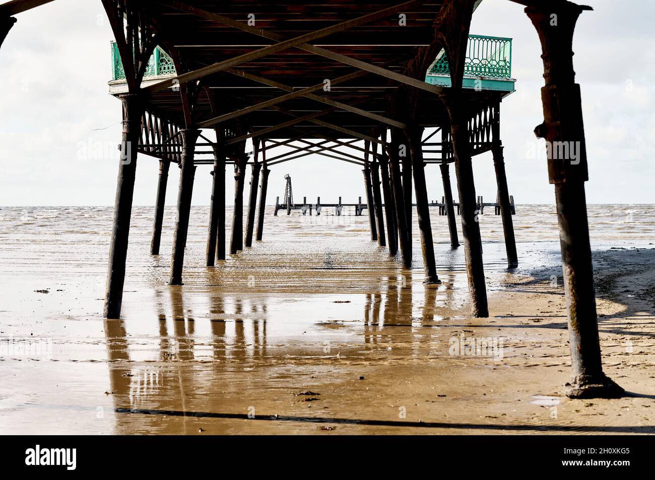 Flut unter dem St. Annes Pier Stockfoto