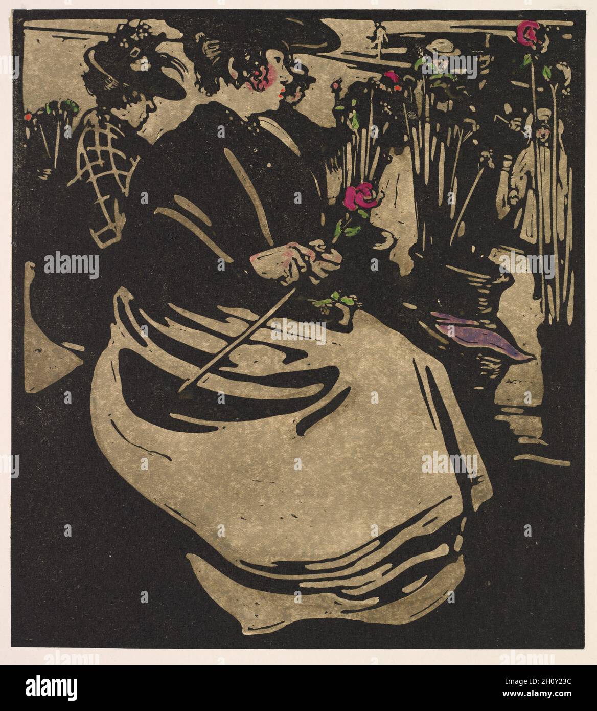 Londoner Typen: Flower Girl, 1898. William Nicholson (Großbritannien, 1872-1949). Holzschnitt handfarbig mit Aquarell; Blatt: 50.7 x 49.6 cm (19 15/16 x 19 1/2 Zoll); Rand: 25.5 x 23 cm (10 1/16 x 9 1/16 Zoll). Stockfoto