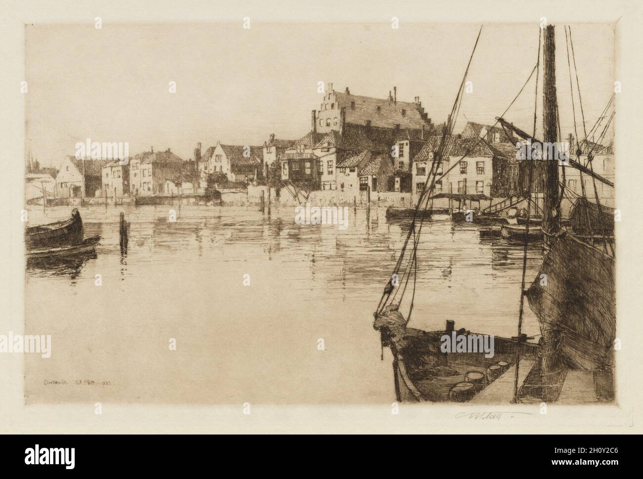 Dordrecht, 1885. Charles Adams Platt (Amerikaner, 1861-1933). Ätzen; Stockfoto