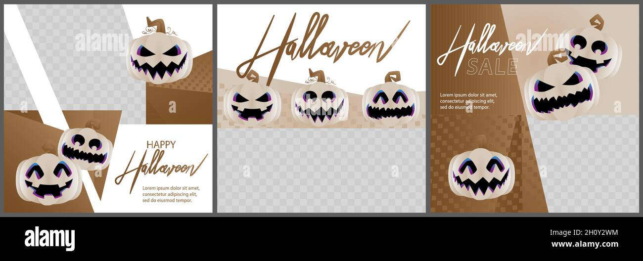 Modernes Halloween-Design für Präsentationen Vorlagen mit Platz für Foto-Hintergrund. Jahresbericht, Broschüre, Buch, Poster, Flyer, Broschüre, Deckblatt Stock Vektor