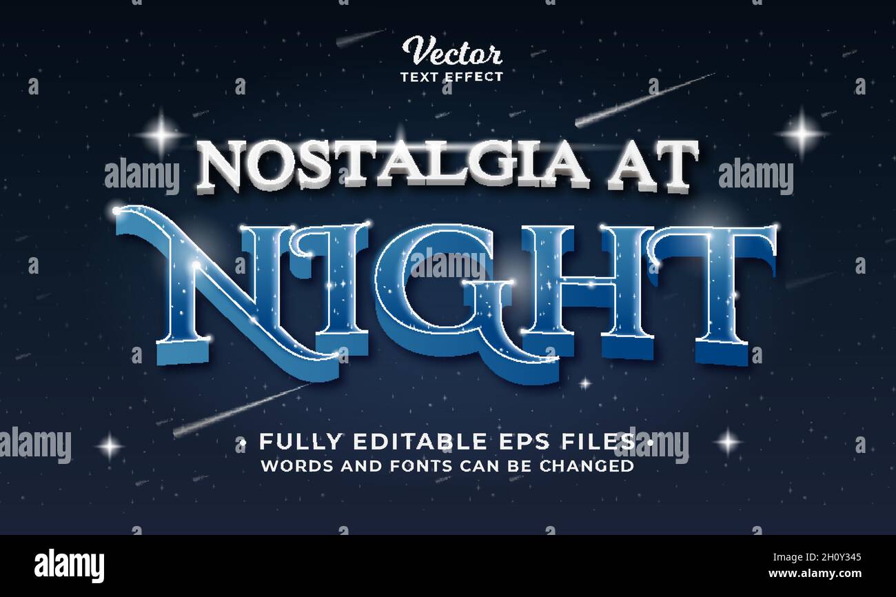 Fantasy Night Text Effekt editierbar eps cc Stock Vektor