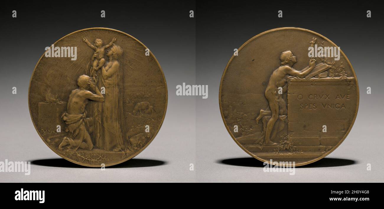 Medaille, 1800. Jules Dupré (Französisch, 1811-1889). Bronze; Durchmesser: 7,4 cm (2 15/16 in.). Stockfoto