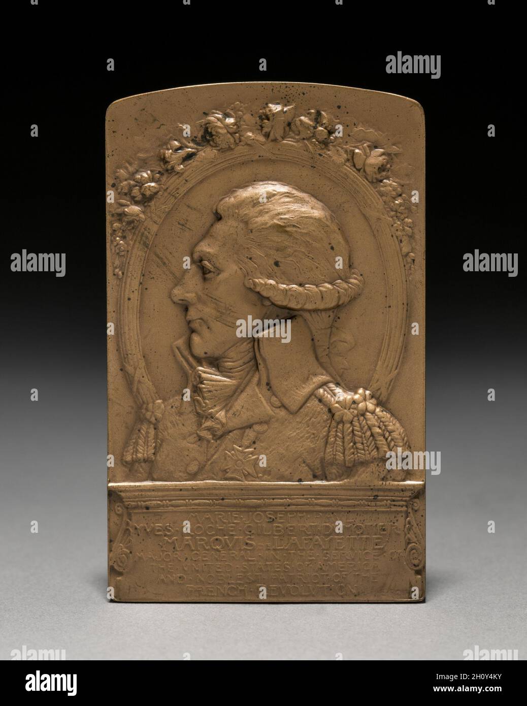 Medaille: Lafayette (Vorderseite), 1911. Jules Edouard Roiné (Französisch, 1857-1916). Bronze; insgesamt: 7.8 x 7.4 cm (3 1/16 x 2 15/16 Zoll). Stockfoto