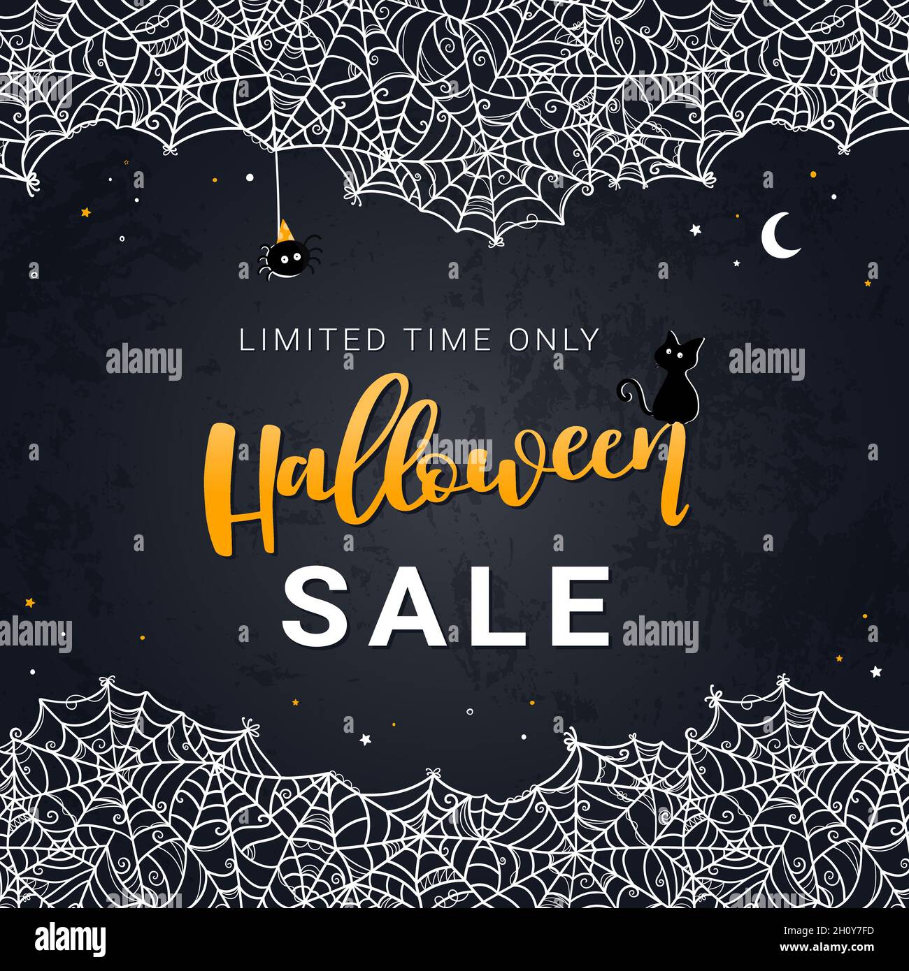 Handgezeichnetes Halloween Sale-Design, Spaß Hintergrund mit Dekoration, ideal für Banner, Gutscheine, Tapeten, Aktionen - Vektor-Design Stock Vektor