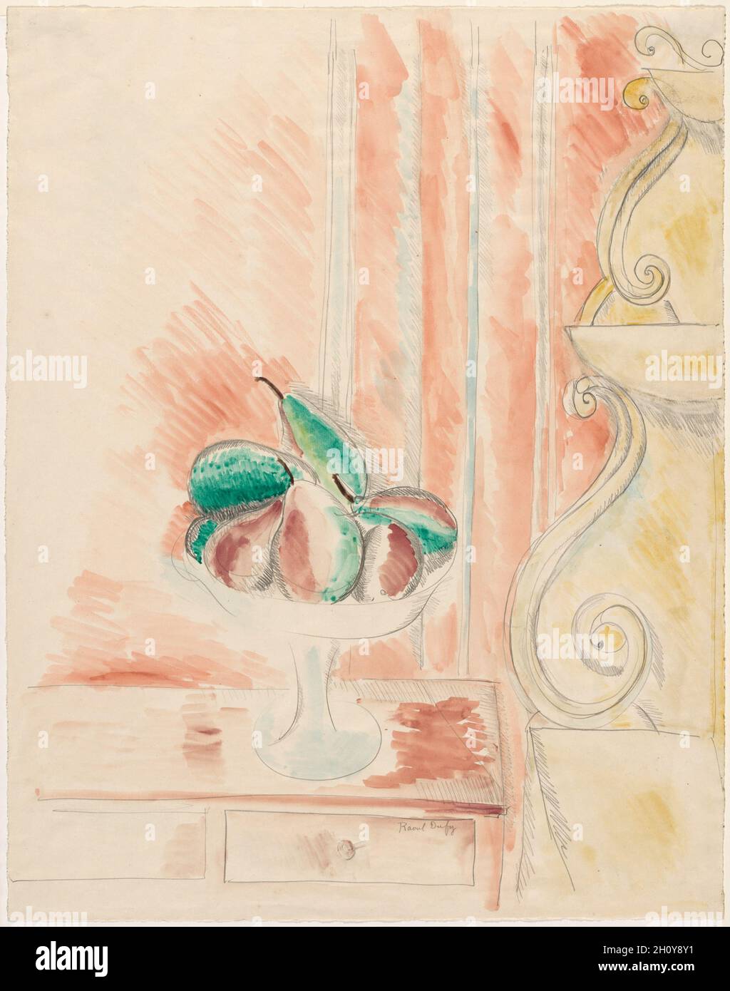 Stillleben, erste Hälfte 1900er Jahre. Raoul Dufy (Französisch, 1877-1953). Graphit und Aquarell; Blatt: 64.9 x 51.1 cm (25 9/16 x 20 1/8 Zoll). Stockfoto