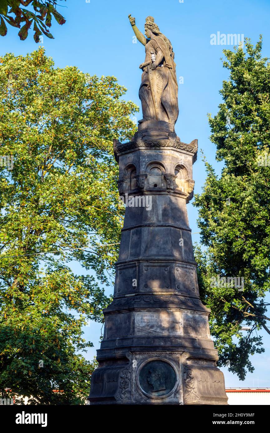 Deutschland, Nordrhein-Westfalen, Witten, Karl-Marx-Platz, Kriegerdenkmal Germania für die gefallenen deutschen Soldaten in den Einigungskriegen 1864, Stockfoto