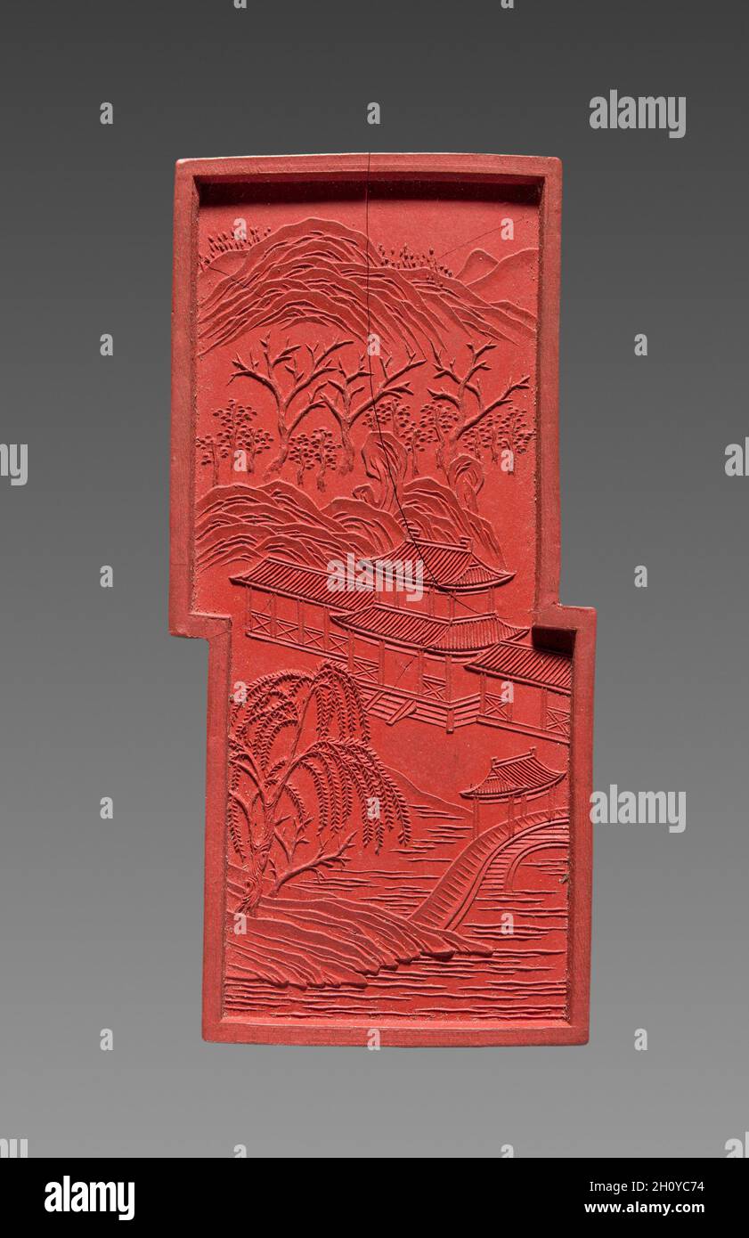 Tinte Kuchen, 1736-95. China, Qing Dynastie (1644-1911), Qianlong Regierungszeit (1736-95). Tinte Kuchen; gesamt: 7,6 x 3,2 cm (3 x 1 1/4 in.). Stockfoto